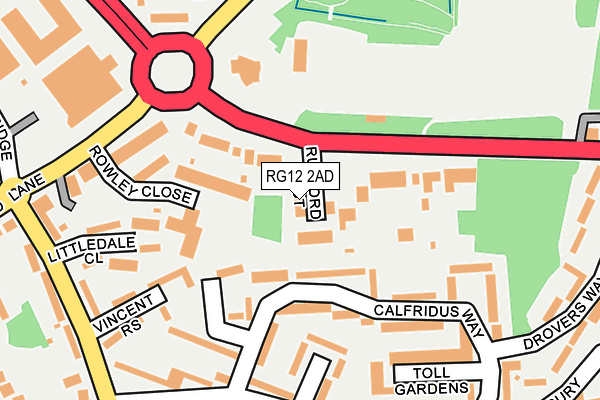 RG12 2AD map - OS OpenMap – Local (Ordnance Survey)