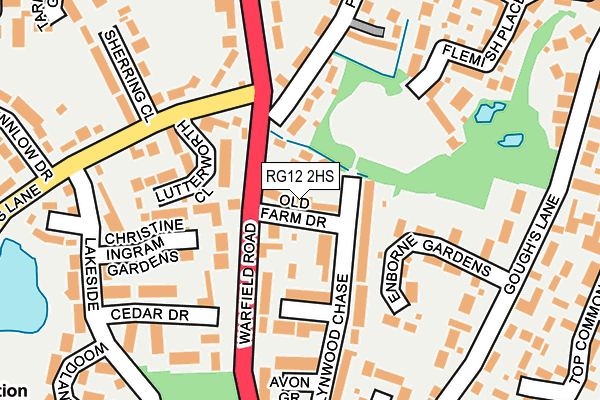 RG12 2HS map - OS OpenMap – Local (Ordnance Survey)