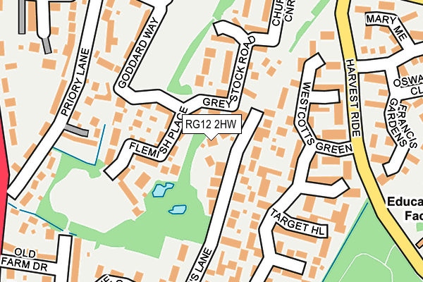RG12 2HW map - OS OpenMap – Local (Ordnance Survey)