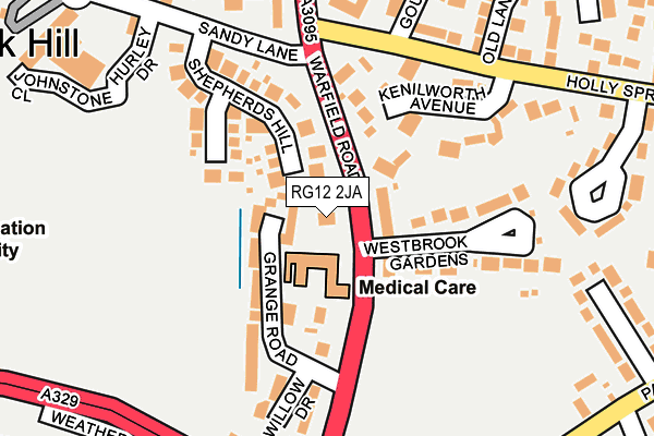 RG12 2JA map - OS OpenMap – Local (Ordnance Survey)