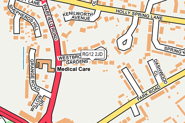 RG12 2JD map - OS OpenMap – Local (Ordnance Survey)