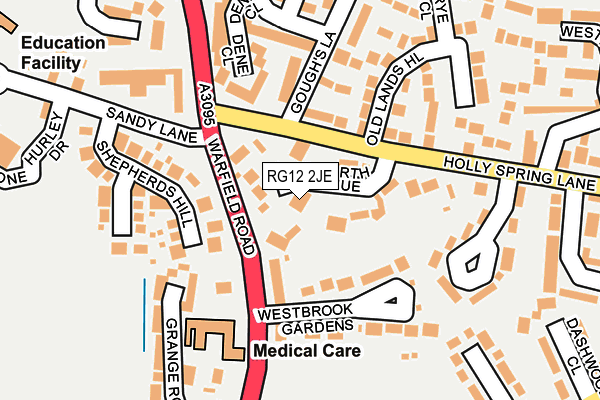 RG12 2JE map - OS OpenMap – Local (Ordnance Survey)