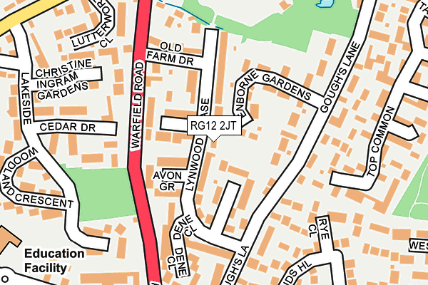 RG12 2JT map - OS OpenMap – Local (Ordnance Survey)
