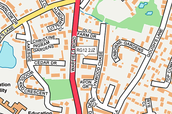 RG12 2JZ map - OS OpenMap – Local (Ordnance Survey)