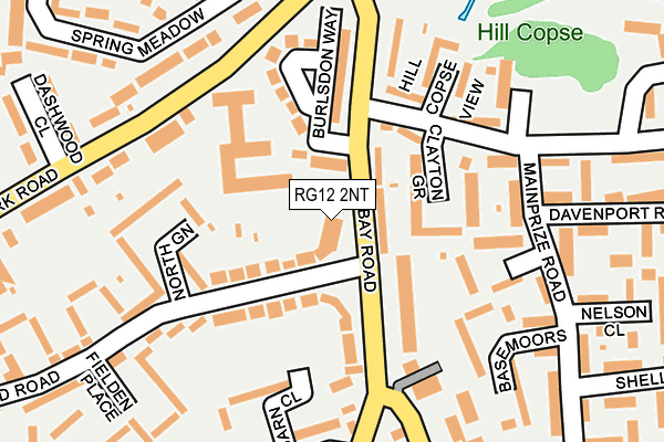 RG12 2NT map - OS OpenMap – Local (Ordnance Survey)