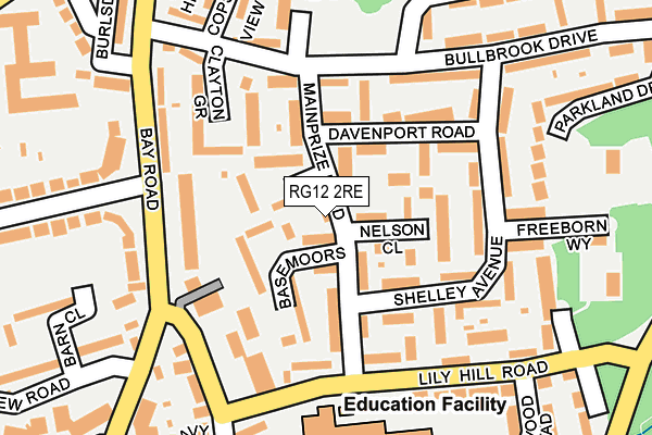 RG12 2RE map - OS OpenMap – Local (Ordnance Survey)
