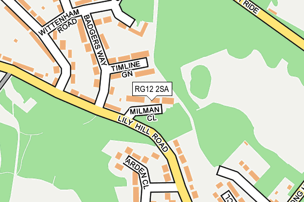 RG12 2SA map - OS OpenMap – Local (Ordnance Survey)