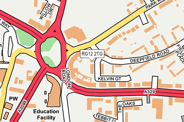 RG12 2TG map - OS OpenMap – Local (Ordnance Survey)