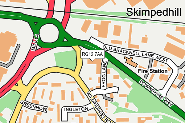 RG12 7AA map - OS OpenMap – Local (Ordnance Survey)