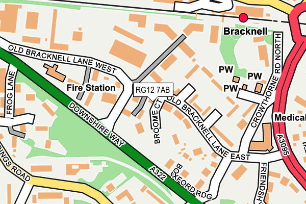 RG12 7AB map - OS OpenMap – Local (Ordnance Survey)