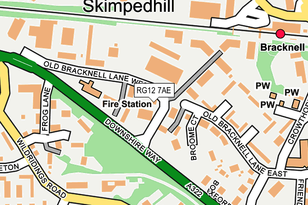 RG12 7AE map - OS OpenMap – Local (Ordnance Survey)