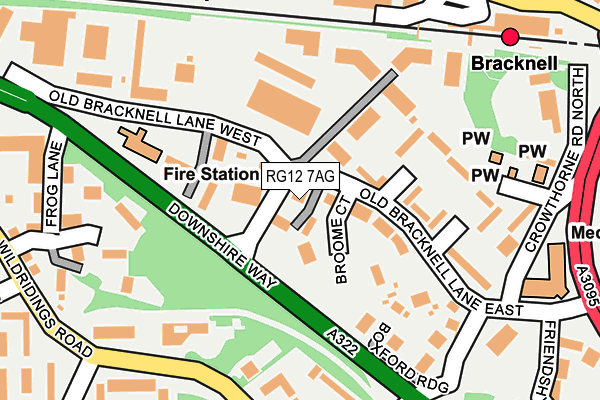 RG12 7AG map - OS OpenMap – Local (Ordnance Survey)