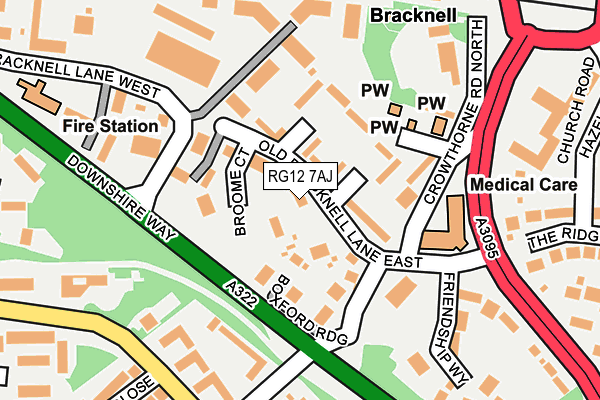 RG12 7AJ map - OS OpenMap – Local (Ordnance Survey)