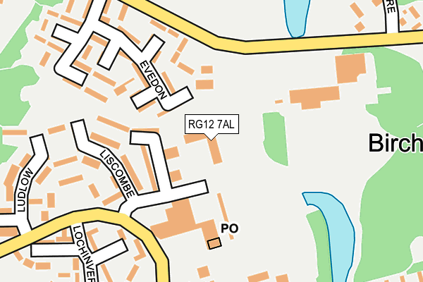 RG12 7AL map - OS OpenMap – Local (Ordnance Survey)