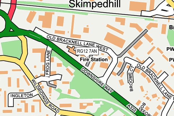 RG12 7AN map - OS OpenMap – Local (Ordnance Survey)