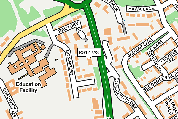 RG12 7AS map - OS OpenMap – Local (Ordnance Survey)