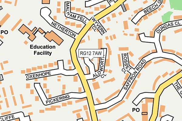 RG12 7AW map - OS OpenMap – Local (Ordnance Survey)