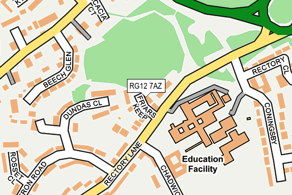 RG12 7AZ map - OS OpenMap – Local (Ordnance Survey)