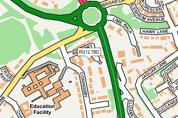 RG12 7BD map - OS OpenMap – Local (Ordnance Survey)