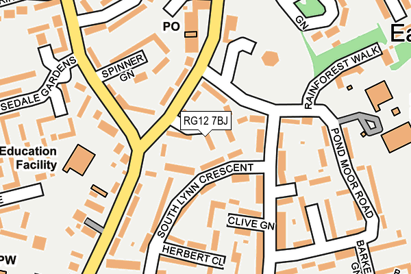 RG12 7BJ map - OS OpenMap – Local (Ordnance Survey)