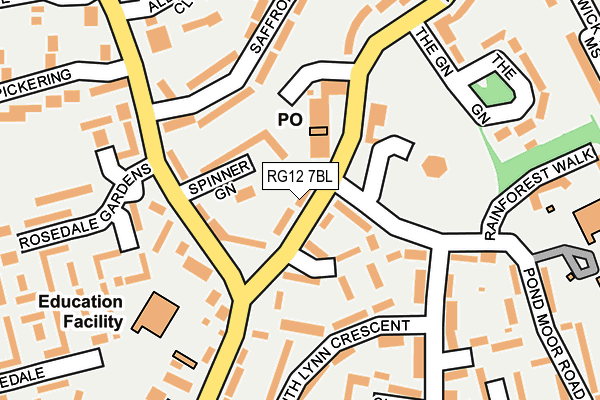 RG12 7BL map - OS OpenMap – Local (Ordnance Survey)