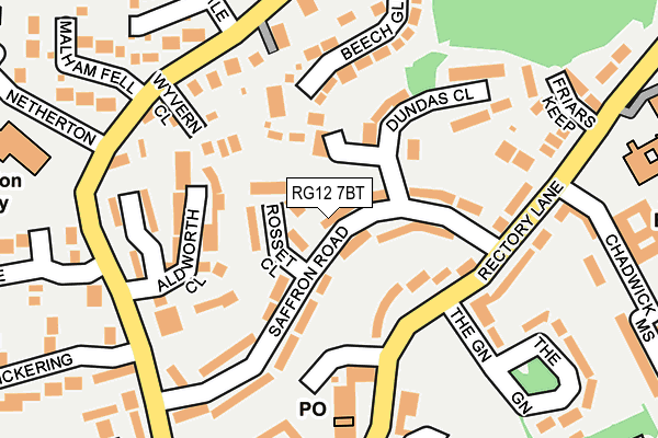 RG12 7BT map - OS OpenMap – Local (Ordnance Survey)