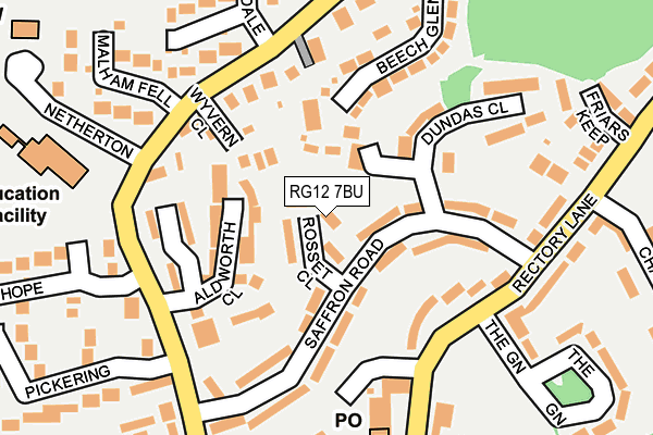 RG12 7BU map - OS OpenMap – Local (Ordnance Survey)