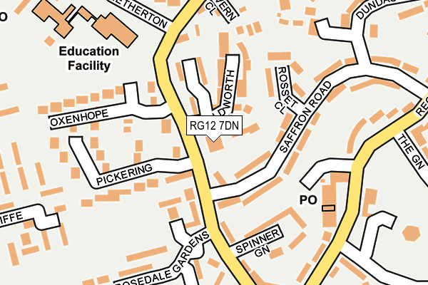 RG12 7DN map - OS OpenMap – Local (Ordnance Survey)