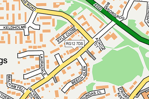 RG12 7DS map - OS OpenMap – Local (Ordnance Survey)