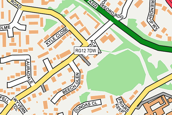 RG12 7DW map - OS OpenMap – Local (Ordnance Survey)