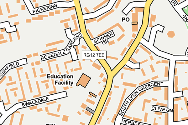 RG12 7EE map - OS OpenMap – Local (Ordnance Survey)