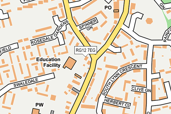 RG12 7EG map - OS OpenMap – Local (Ordnance Survey)