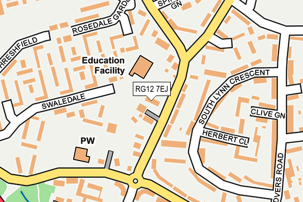 RG12 7EJ map - OS OpenMap – Local (Ordnance Survey)