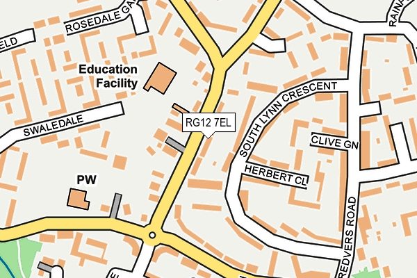 RG12 7EL map - OS OpenMap – Local (Ordnance Survey)