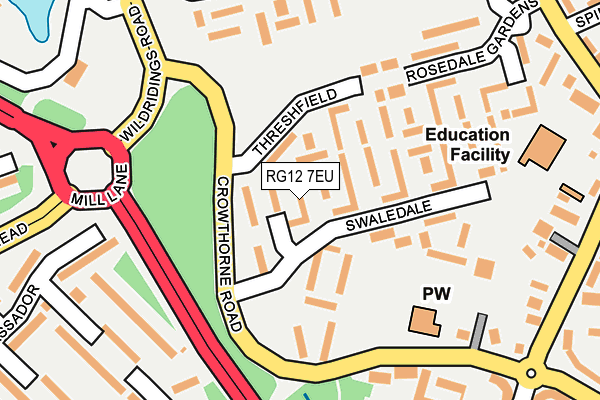 RG12 7EU map - OS OpenMap – Local (Ordnance Survey)