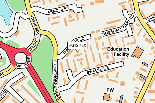 RG12 7EX map - OS OpenMap – Local (Ordnance Survey)