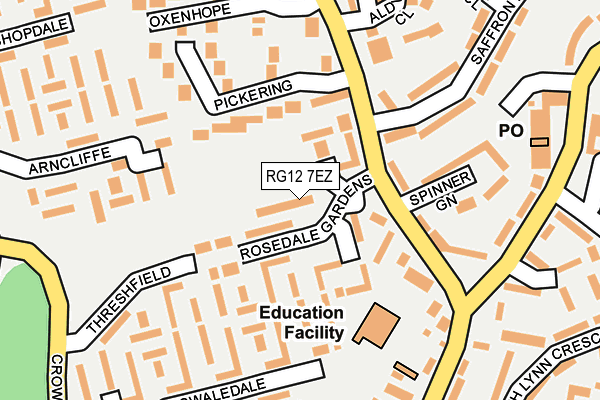 RG12 7EZ map - OS OpenMap – Local (Ordnance Survey)