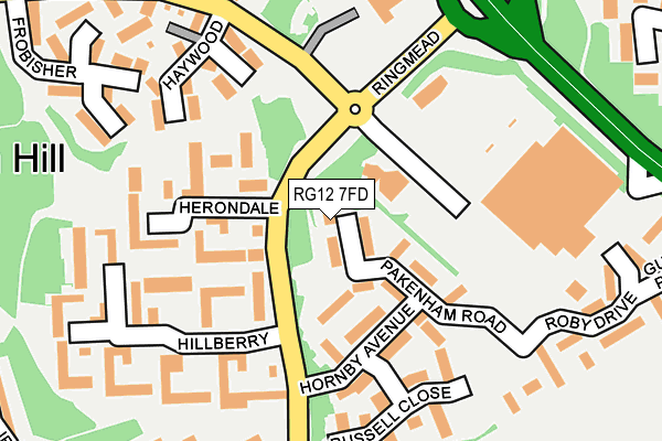 RG12 7FD map - OS OpenMap – Local (Ordnance Survey)
