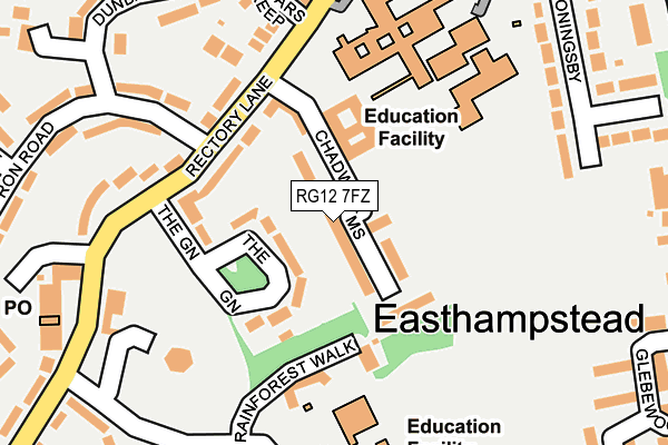 RG12 7FZ map - OS OpenMap – Local (Ordnance Survey)