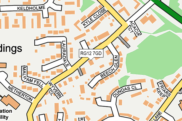 RG12 7GD map - OS OpenMap – Local (Ordnance Survey)