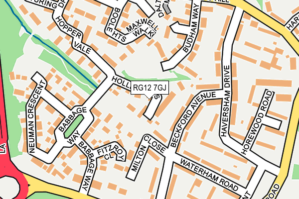 RG12 7GJ map - OS OpenMap – Local (Ordnance Survey)