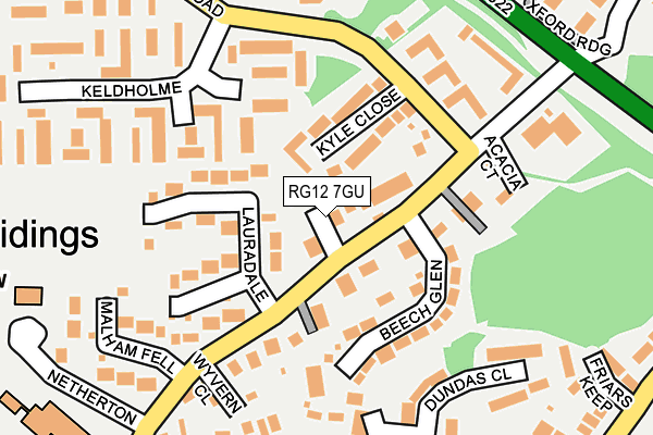 RG12 7GU map - OS OpenMap – Local (Ordnance Survey)