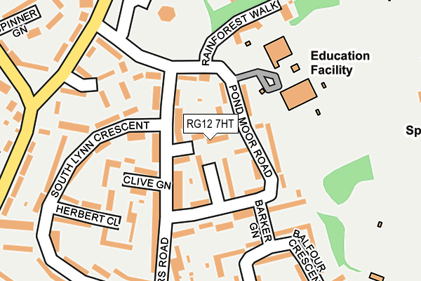 RG12 7HT map - OS OpenMap – Local (Ordnance Survey)