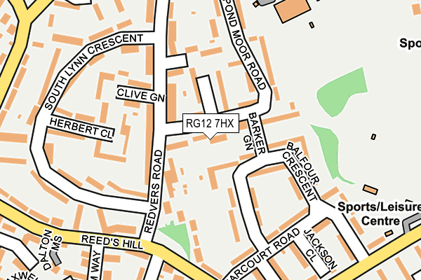 RG12 7HX map - OS OpenMap – Local (Ordnance Survey)