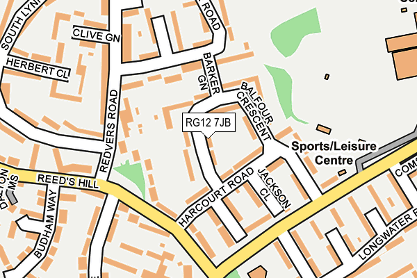 RG12 7JB map - OS OpenMap – Local (Ordnance Survey)