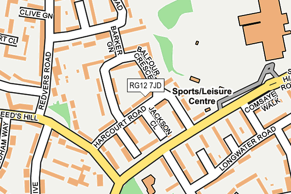 RG12 7JD map - OS OpenMap – Local (Ordnance Survey)