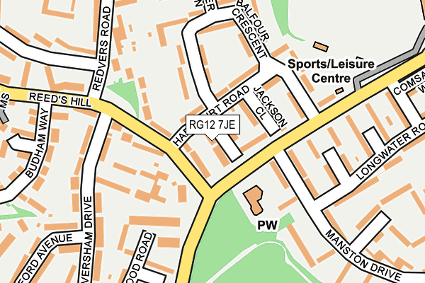 RG12 7JE map - OS OpenMap – Local (Ordnance Survey)