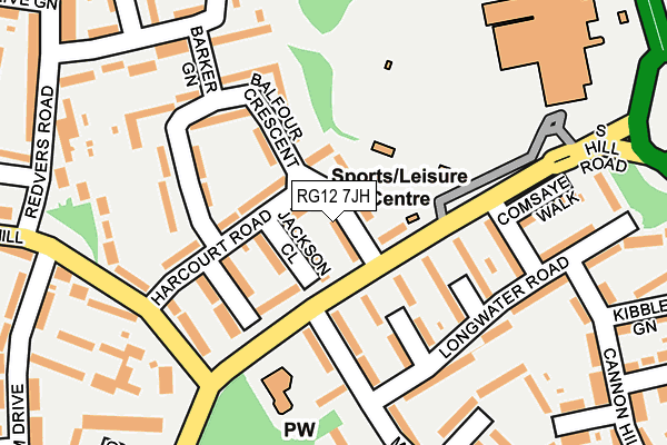 RG12 7JH map - OS OpenMap – Local (Ordnance Survey)