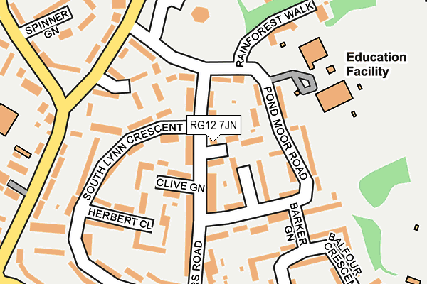 RG12 7JN map - OS OpenMap – Local (Ordnance Survey)