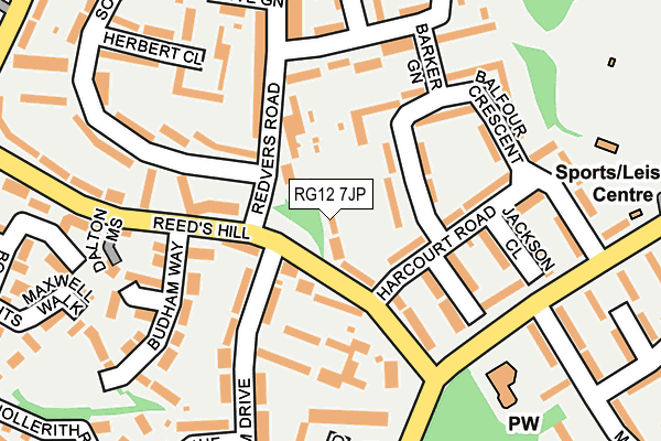 RG12 7JP map - OS OpenMap – Local (Ordnance Survey)